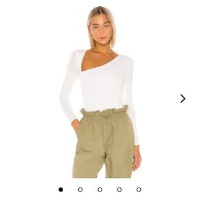 Lovers and Friends asymmetric neckline bodysuit white small